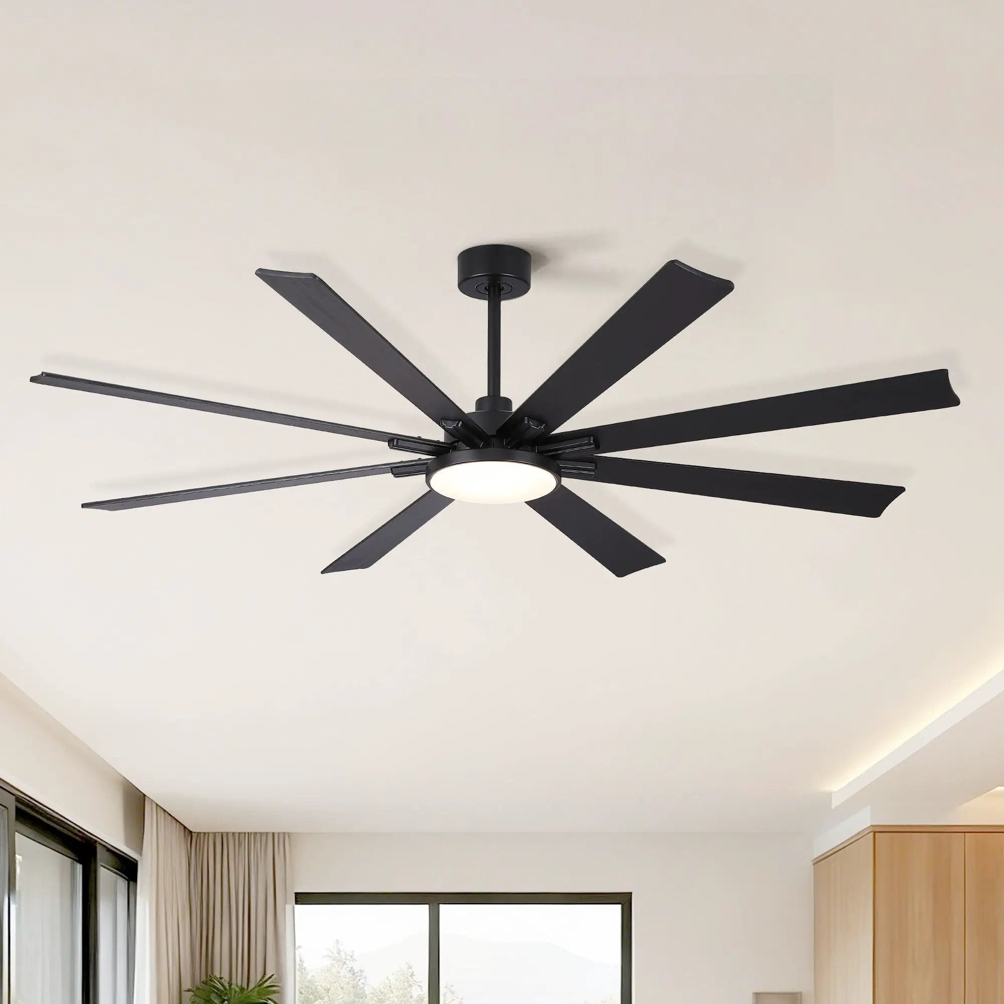 Large Ceiling Fan With Dimmable LED Light 8 Blades Remote Control, Reversible DC Motor by Unique Piece Furniture