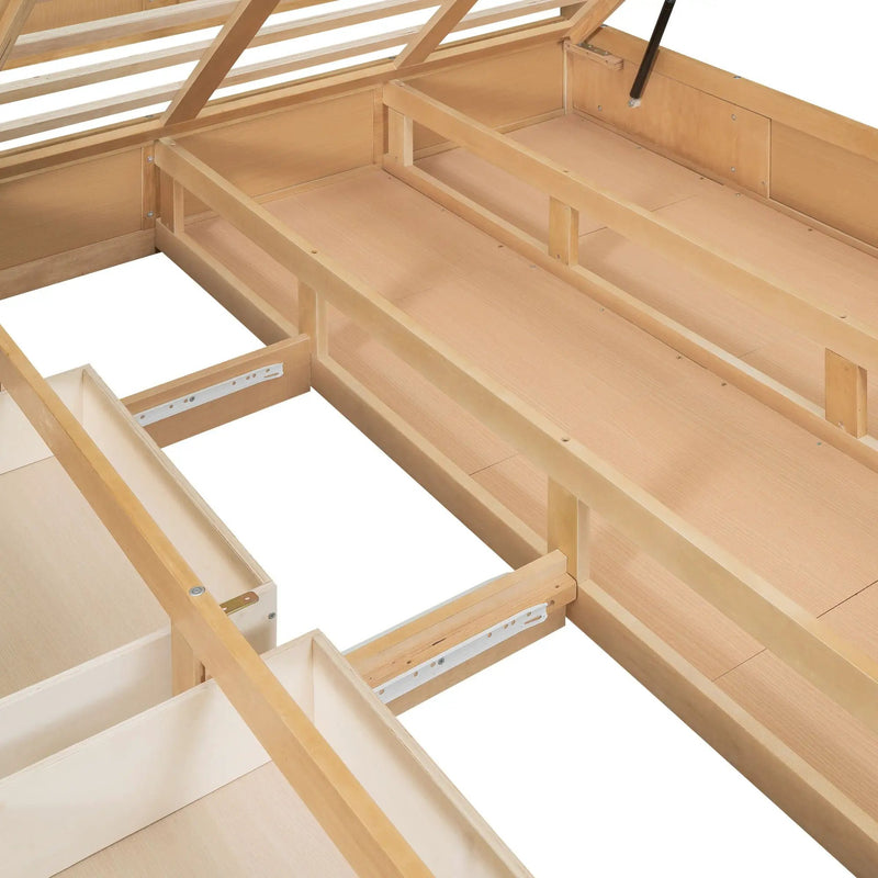 Platform Bed With Underneath Storage And 2 Drawers
