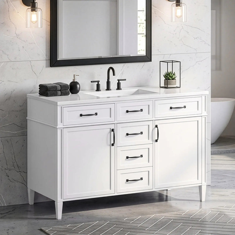 48 Inch Bathroom Vanity with Composite Sink Top by HouseOfZazla