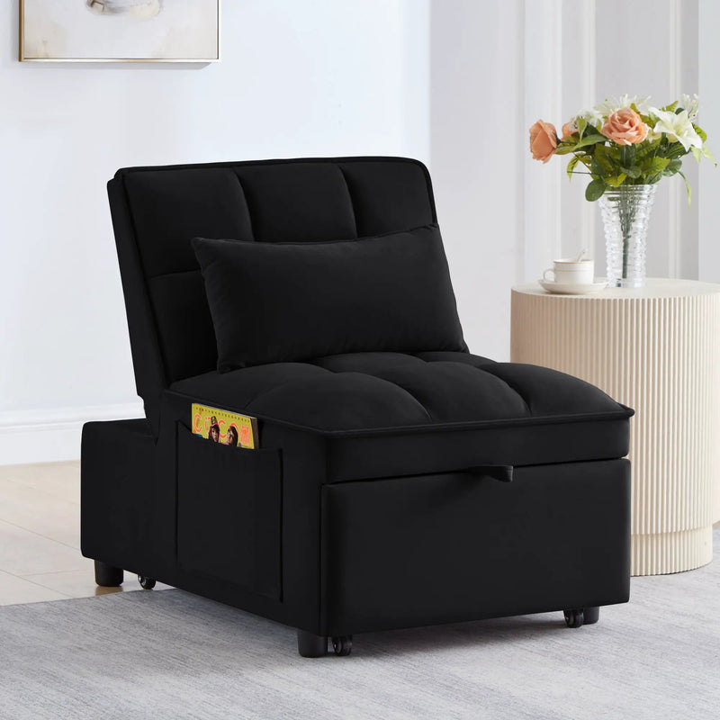 4 in1 Multi-Function Single Sofa Bed with Storage Pockets by HouseOfZazla
