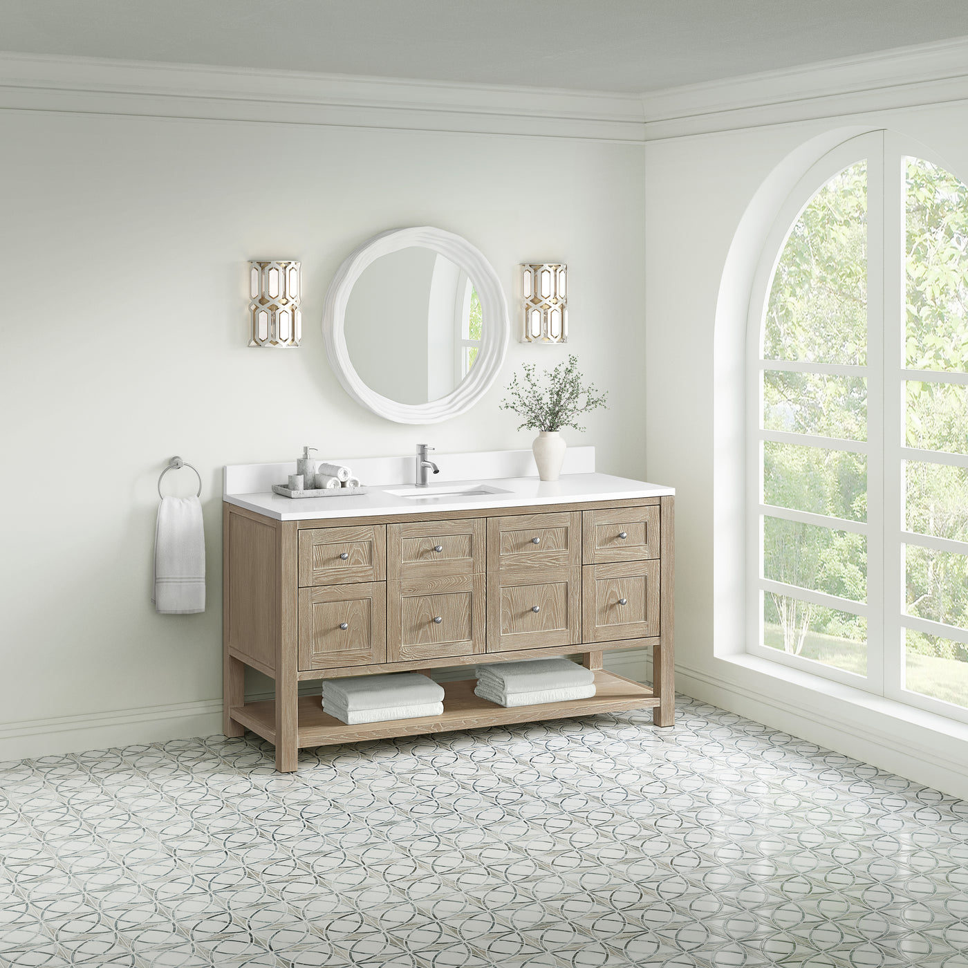 James Martin Breckenridge 60" Single Bathroom Vanity, Whitewashed Oak, view 39