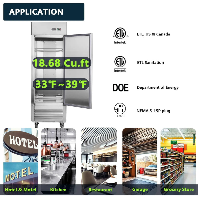 27" Commercial Refrigerator with Solid Door by HouseOfZazla