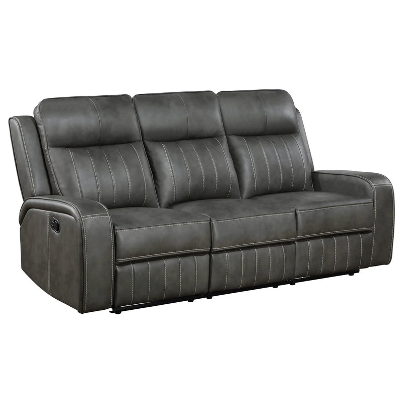 Raelynn 2-piece Upholstered Reclining Sofa Set Grey by Unique Piece Furniture