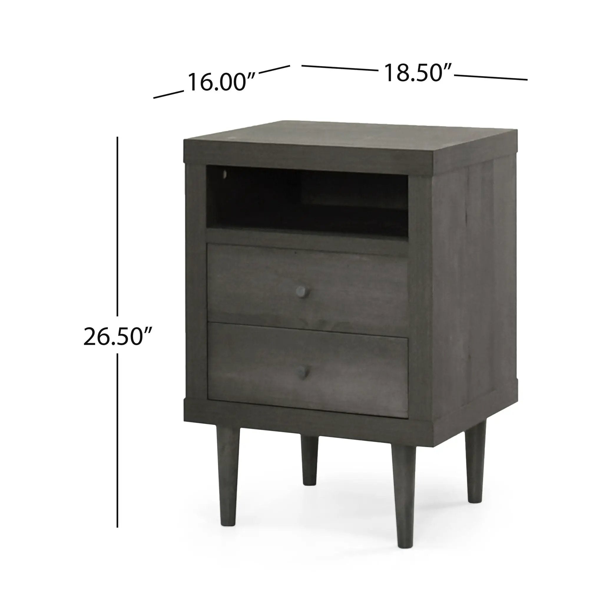 Nystrom Mid Century Modern 2 Drawer Nightstand by HouseOfZazla