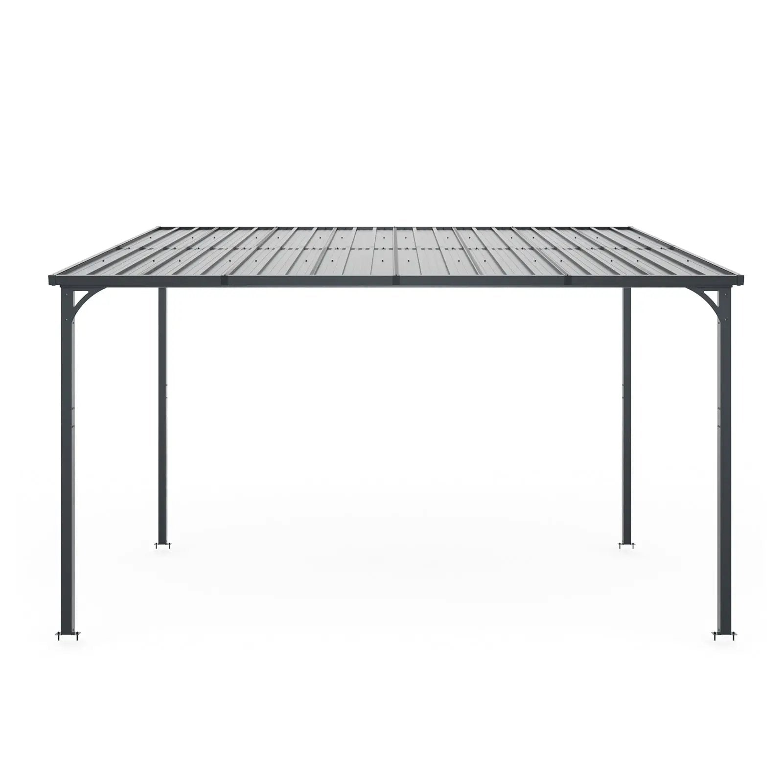 Outdoor Pergola 12' x 8' Galvanized Steel Lean-to Wall-Mounted by HouseOfZazla