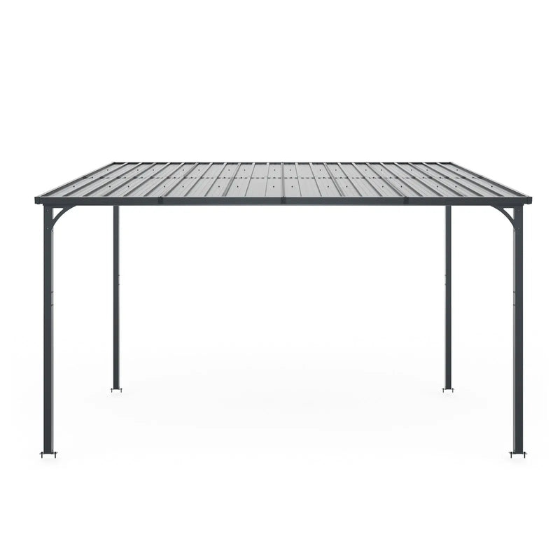 Outdoor Pergola 12' x 8' Galvanized Steel Lean-to Wall-Mounted by HouseOfZazla