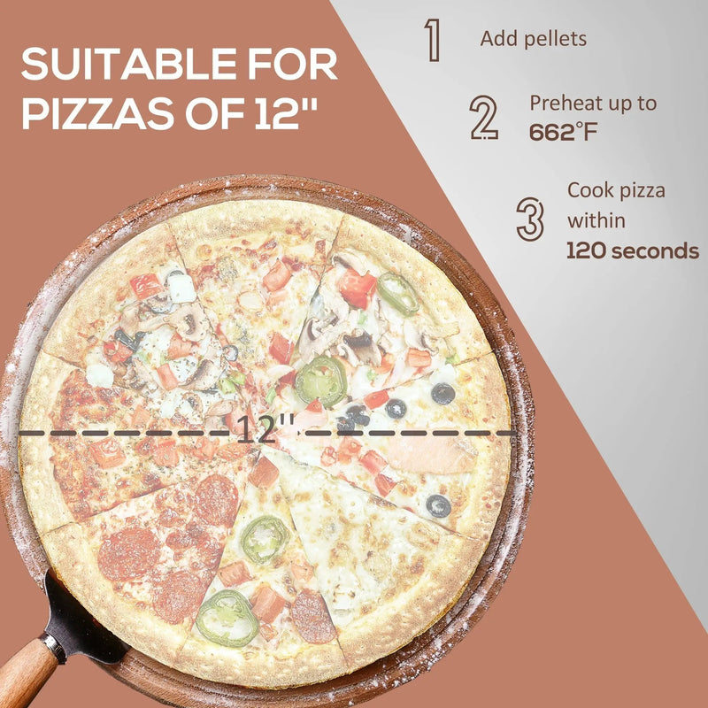 Outsunny Outdoor Pizza Oven with 12" Rotating Stone and Foldable Legs by HouseOfZazla
