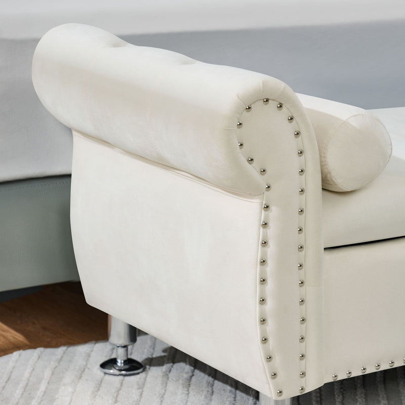 Storage Bench With Crystal Buttons And 1 Pillow For Bedroom by HouseOfZazla