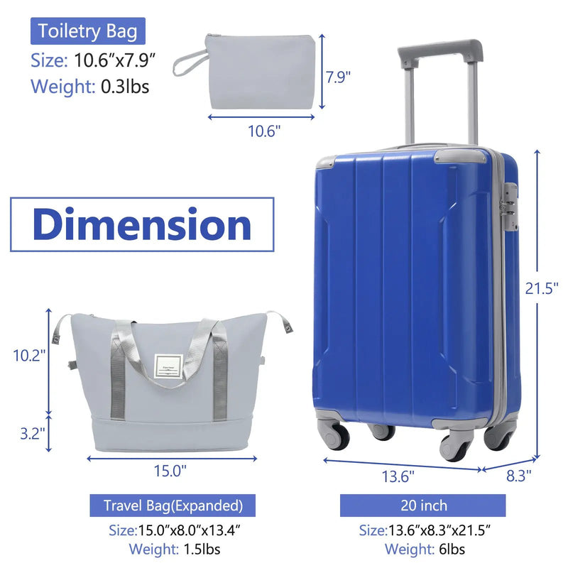 20 Inch Carry On Luggage Set - 3 Piece by HouseOfZazla