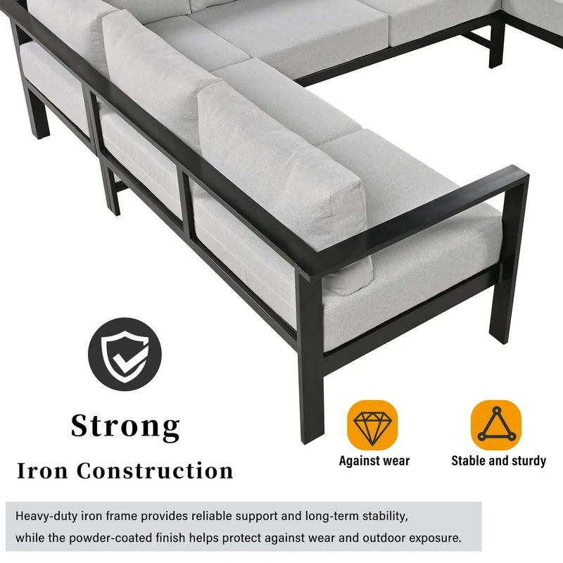 U_Style U-Shaped Outdoor Sectional Sofa Set by HouseOfZazla