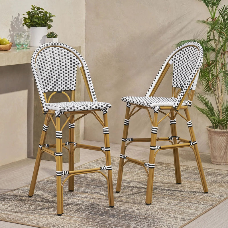 Outdoor PE Rattan French Barstool Set by HouseOfZazla