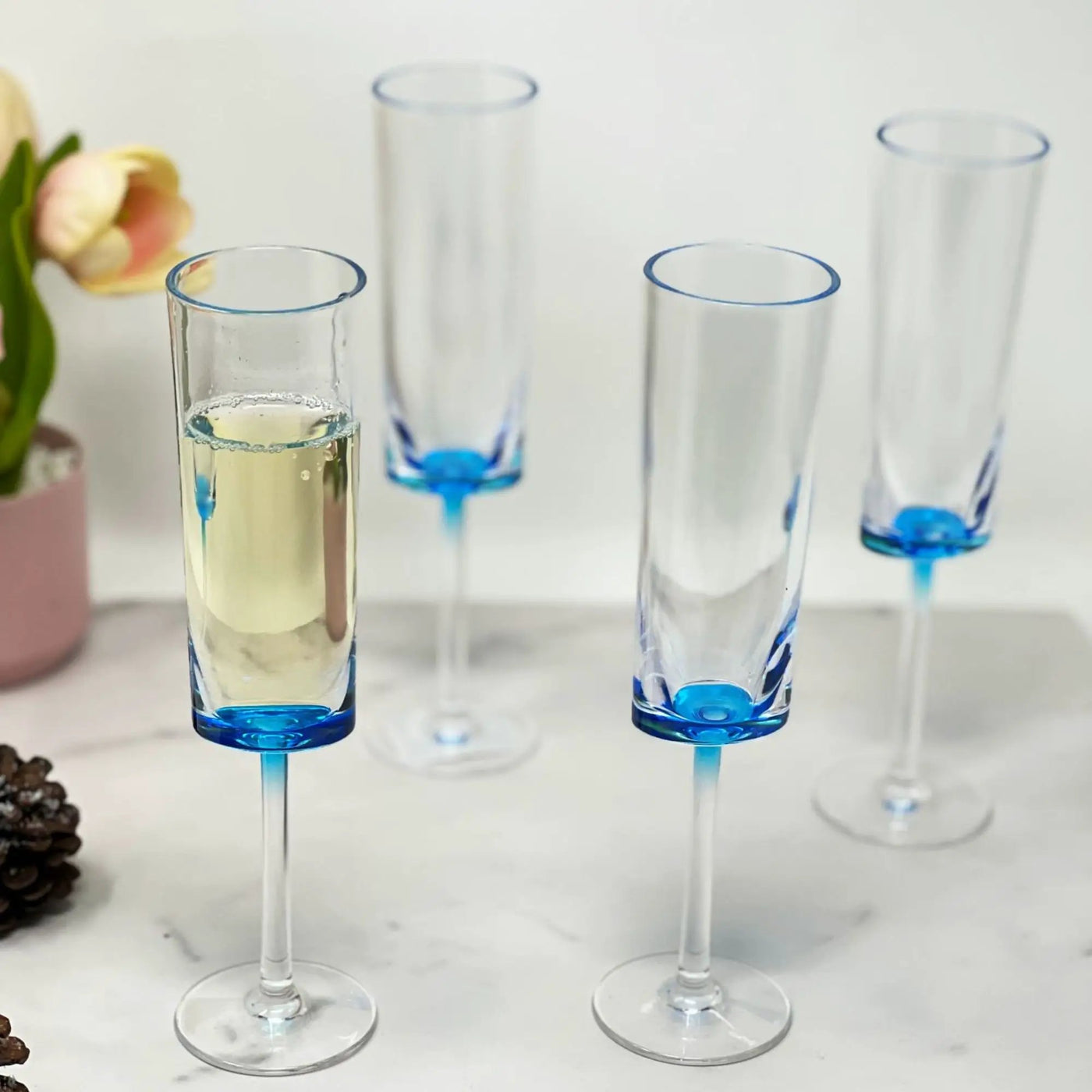 Oval Halo - Acrylic Champagne Flutes (Set of 4) by HouseOfZazla