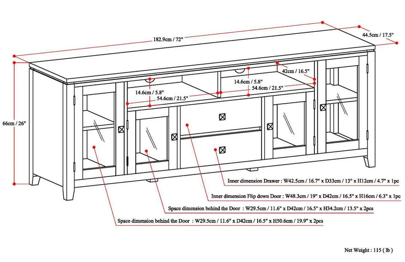 Cosmopolitan - Handcrafted Wide TV Media Stand by HouseOfZazla