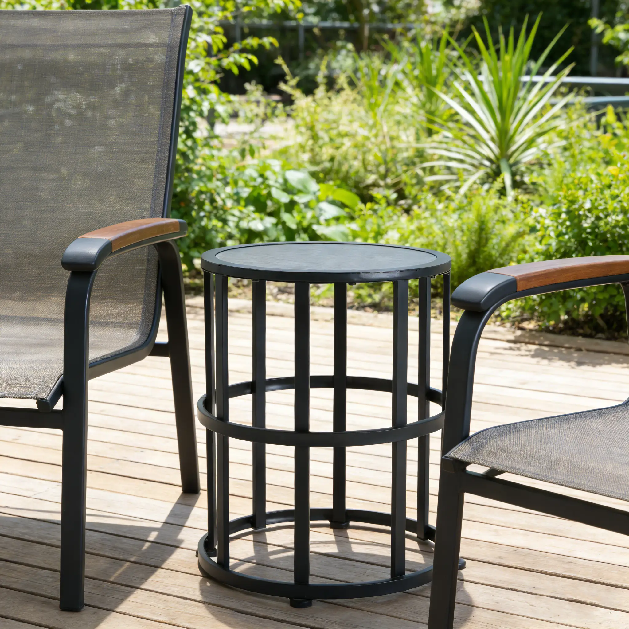 Ceramic Tile Side Table with Powder Coated Iron Frame by HouseOfZazla