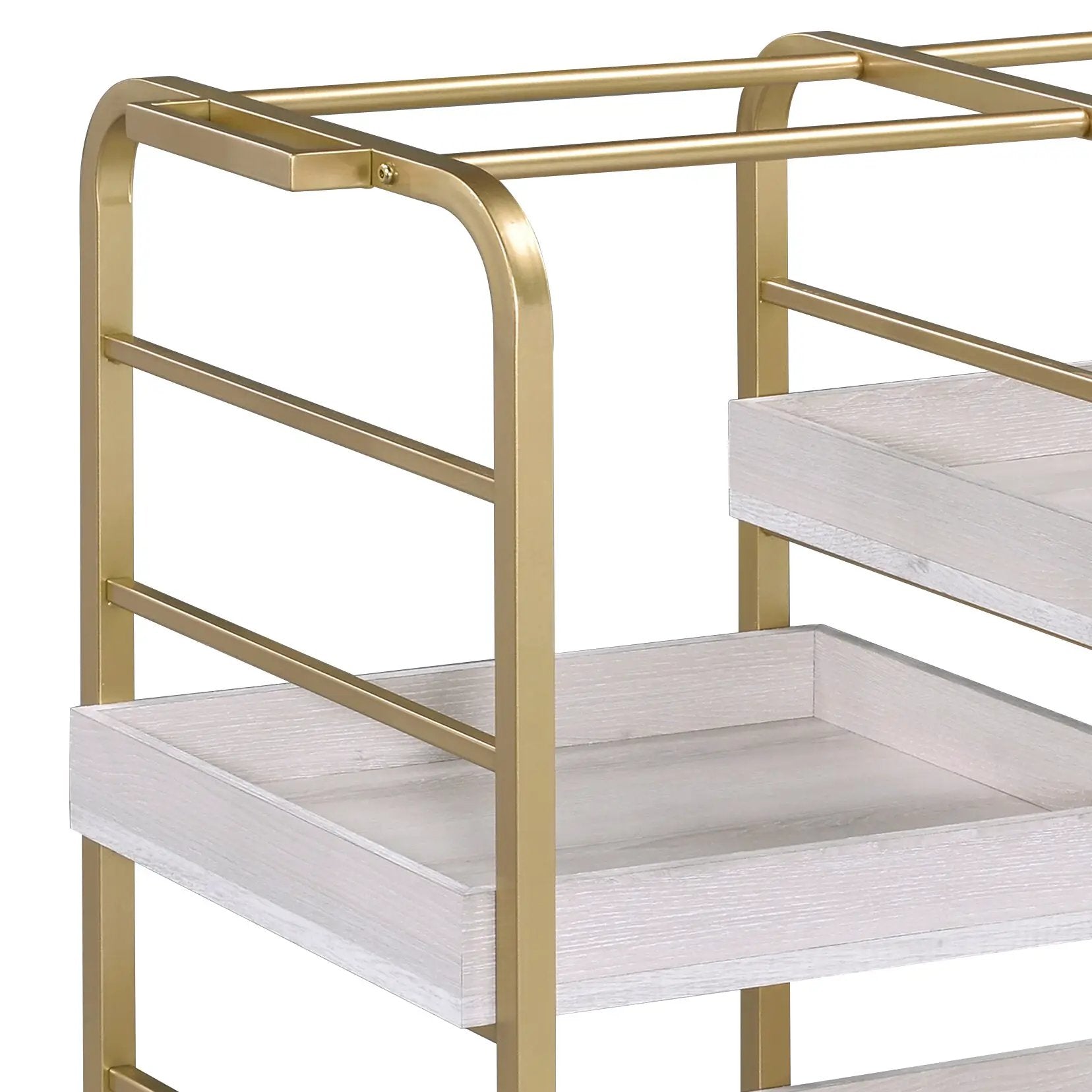Vorrik Gold & White Washed Finish Serving Cart by HouseOfZazla