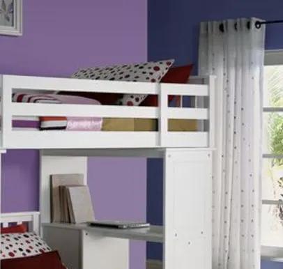 Freya - Twin Loft Bed With Storage (Not Including The Bottom Twin Bed) - White by Unique Piece Furniture