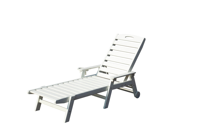 Patio Lounge Chair Outdoor HDPE with Reclining Backrest by HouseOfZazla