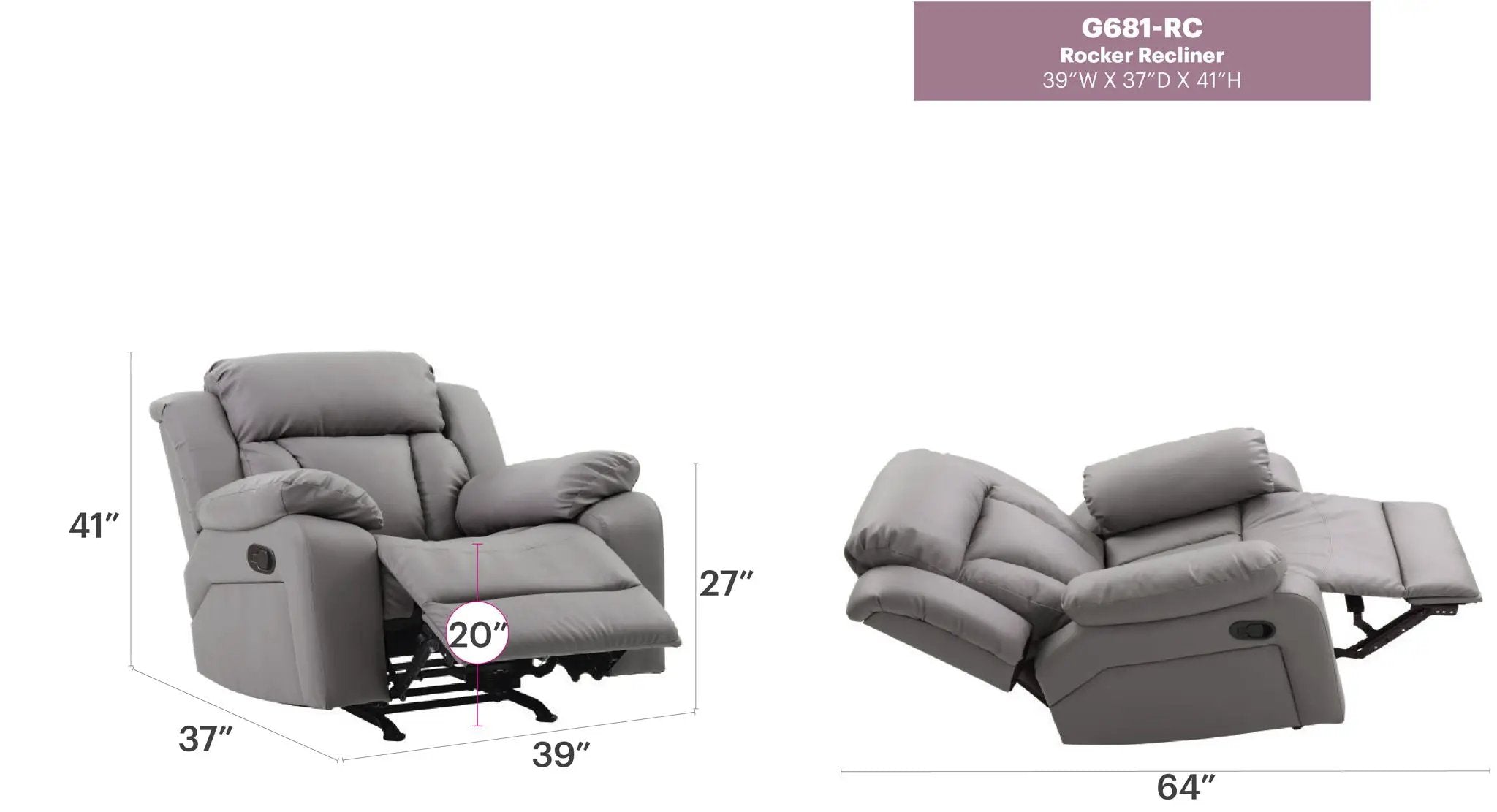 Comfortable Rocking Motion Recliner by Unique Piece Furniture