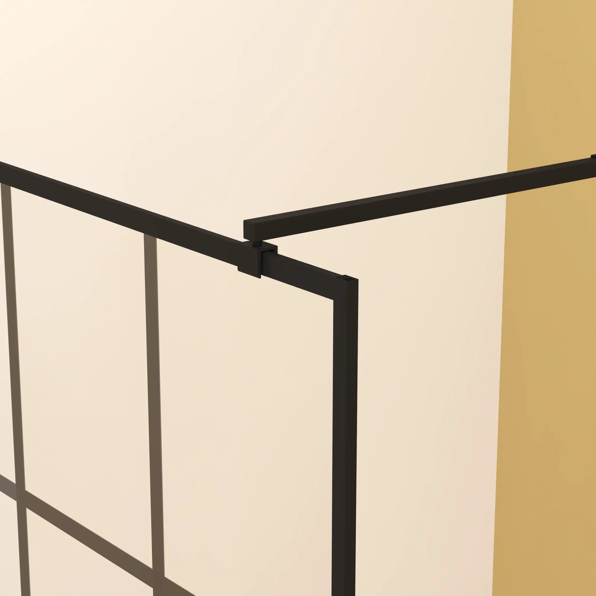 Framed Glass Shower Screen - Matte Black