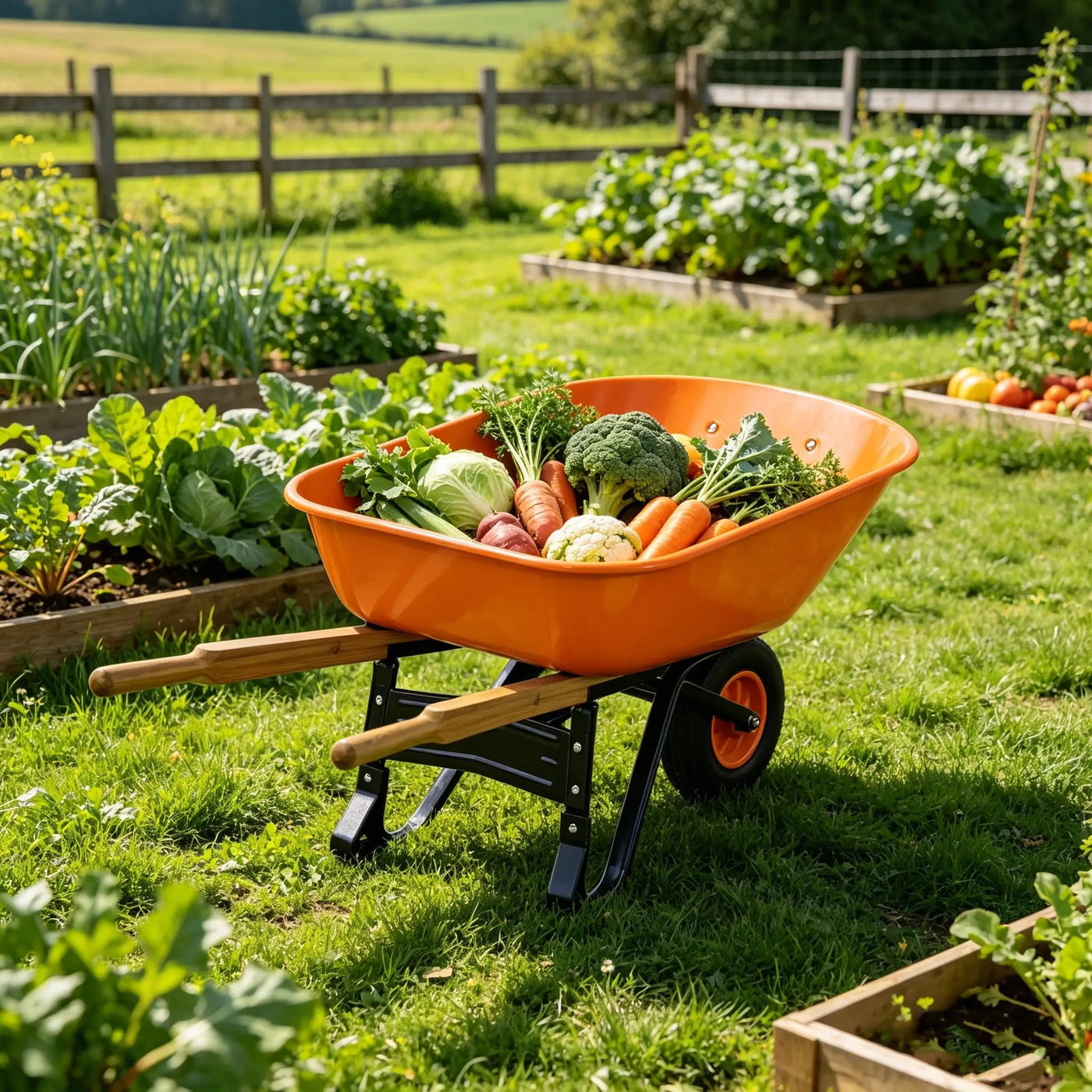 Steel Tray Wheelbarrow Two-Wheeled Trolley for Garden Use by HouseOfZazla
