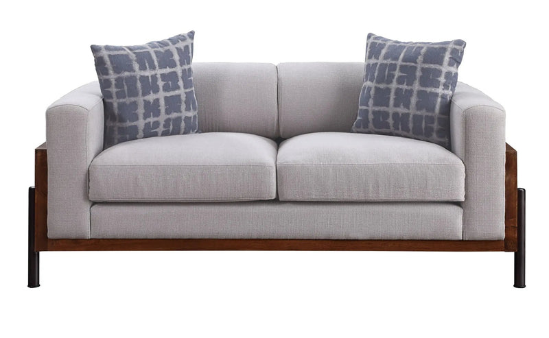 Pelton - Loveseat With 2 Toss Pillows - Walnut by Unique Piece Furniture