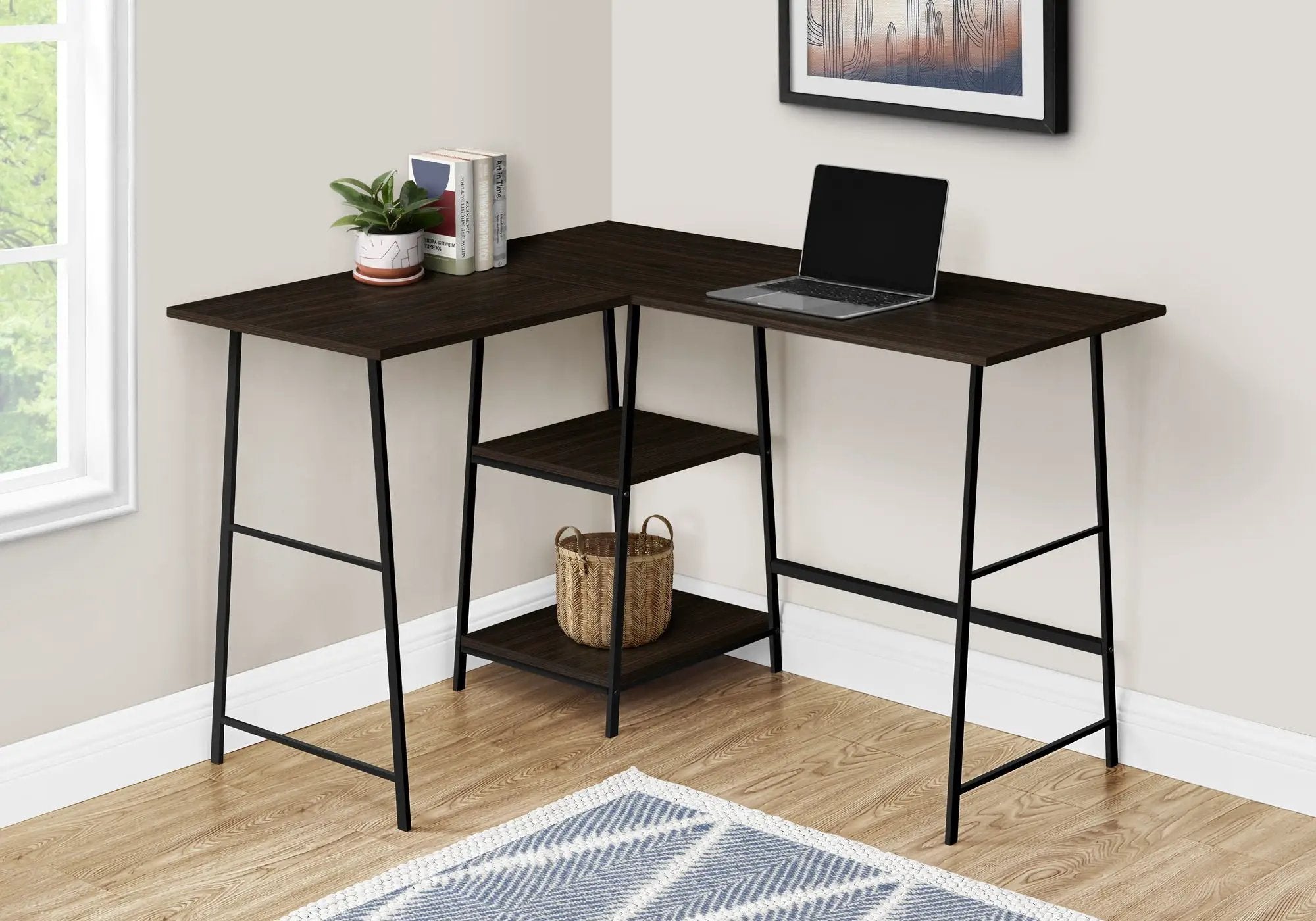 Computer Desk, Home Office, Corner, Storage Shelves, L Shape, Work, Laptop, Contemporary, Modern by Unique Piece Furniture
