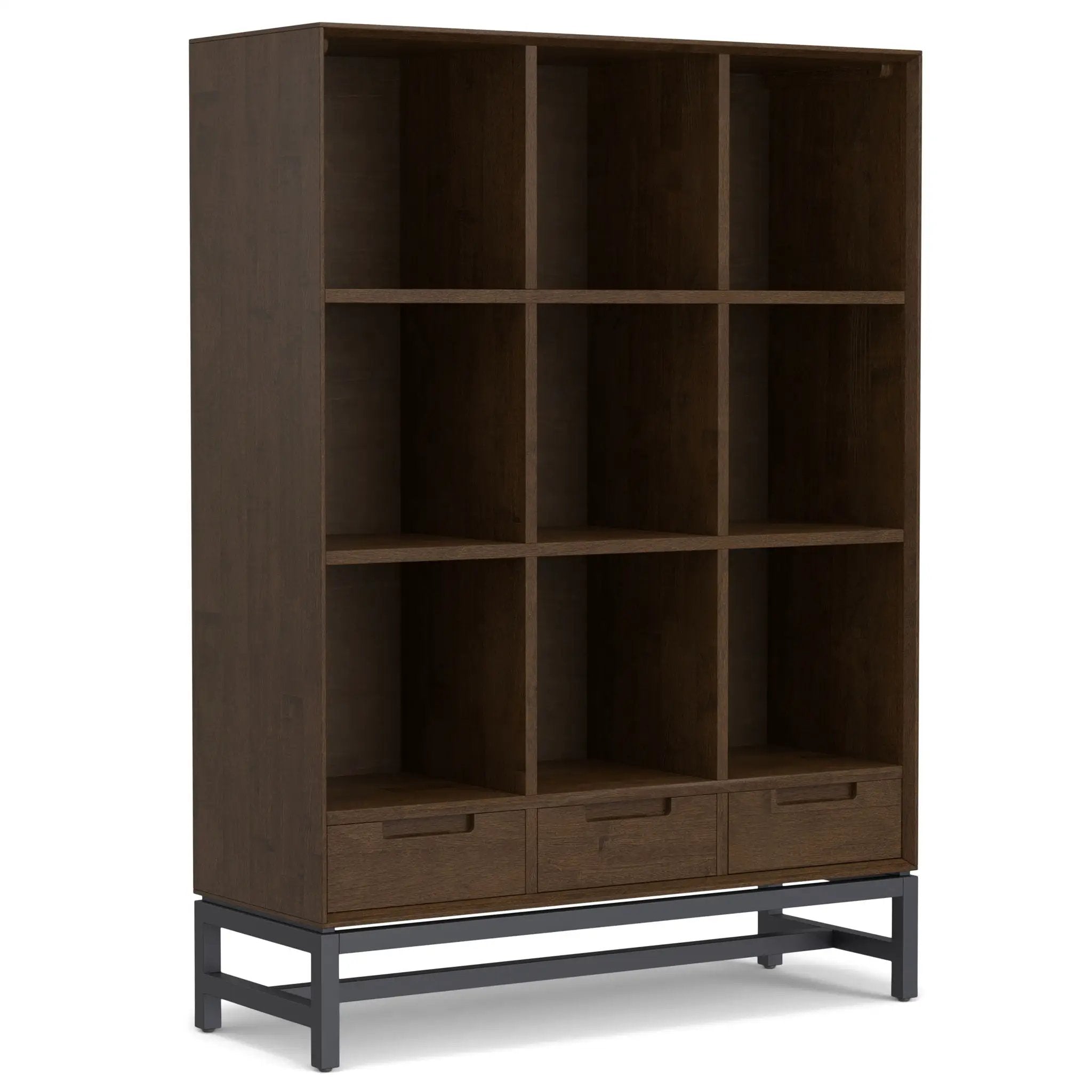 Banting - 9 Cube Bookcase With Drawers - Walnut Brown by HouseOfZazla