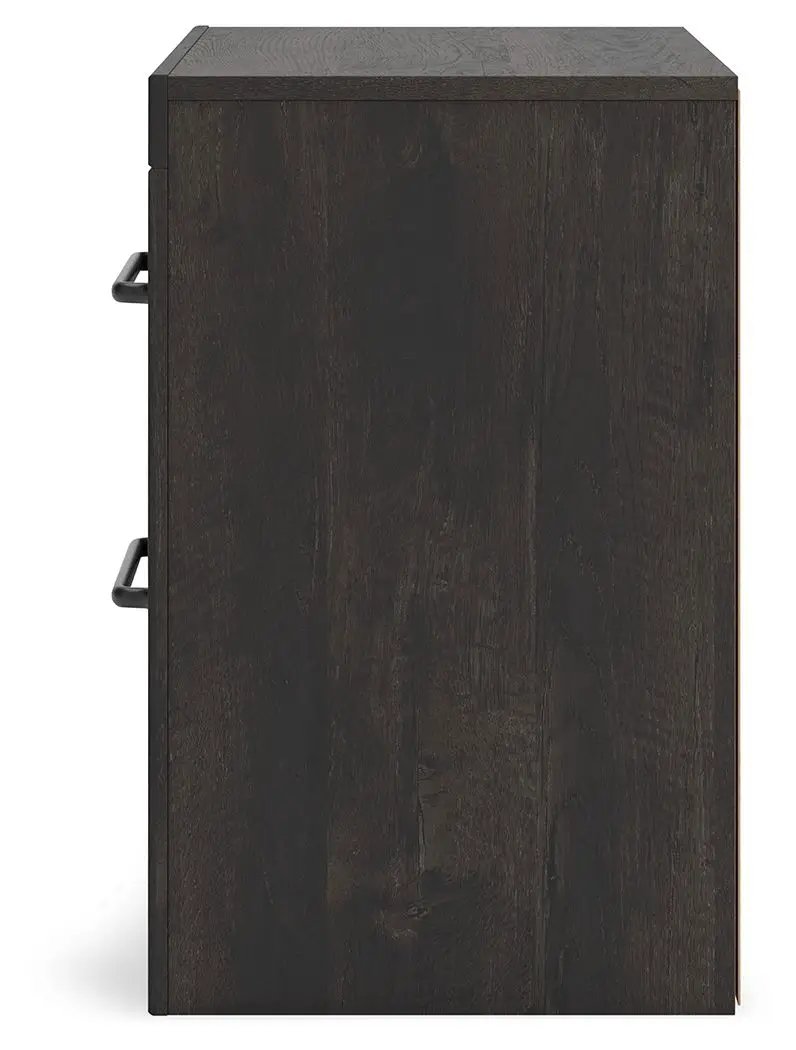 Hollivern - Two Drawer Night Stand - Dark Gray by Unique Piece Furniture
