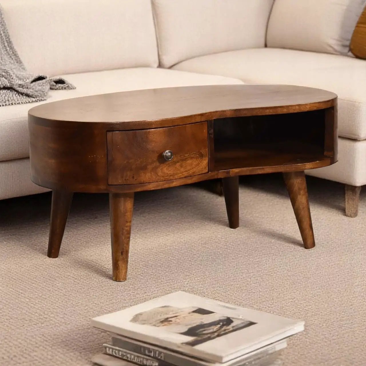 Wave Coffee Table With 1 Drawer by HouseOfZazla