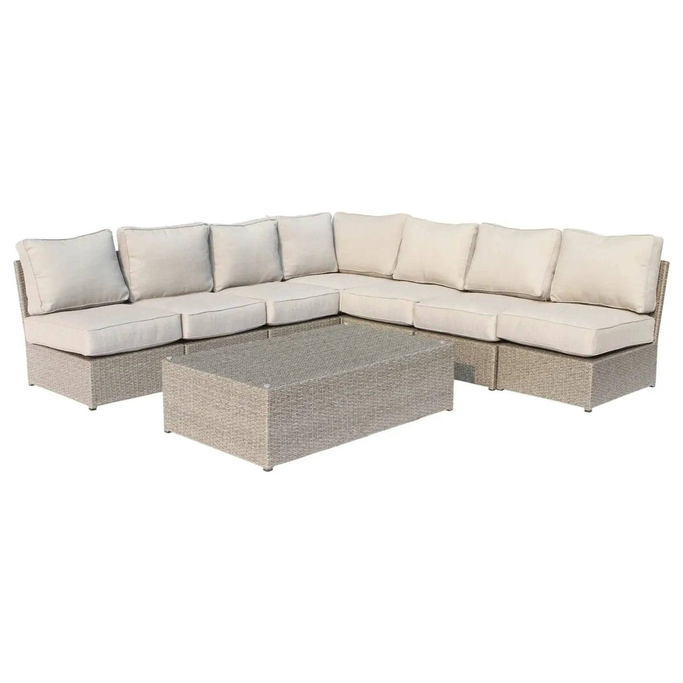 Comfortable Modern Patio Rattan Sectional Set With Cushions by HouseOfZazla
