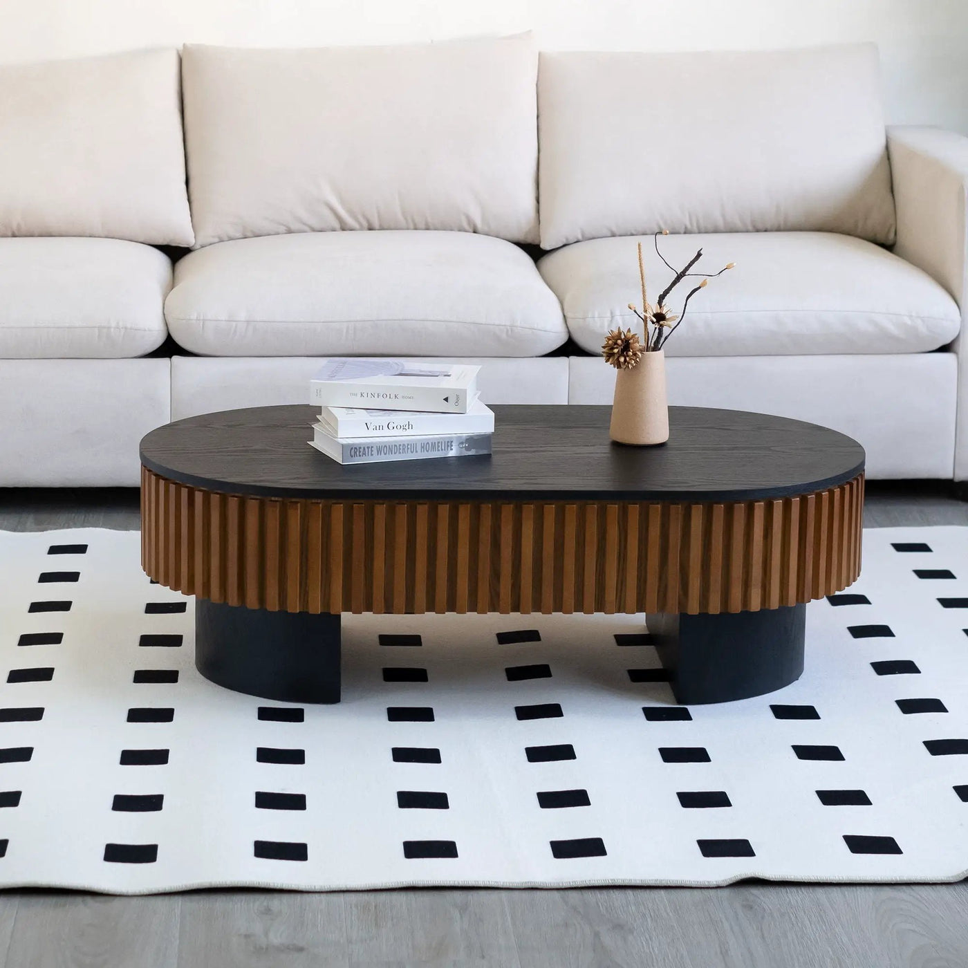 Elliptical Living Room Coffee Table With Hidden Storage And Removable Tabletop by HouseOfZazla