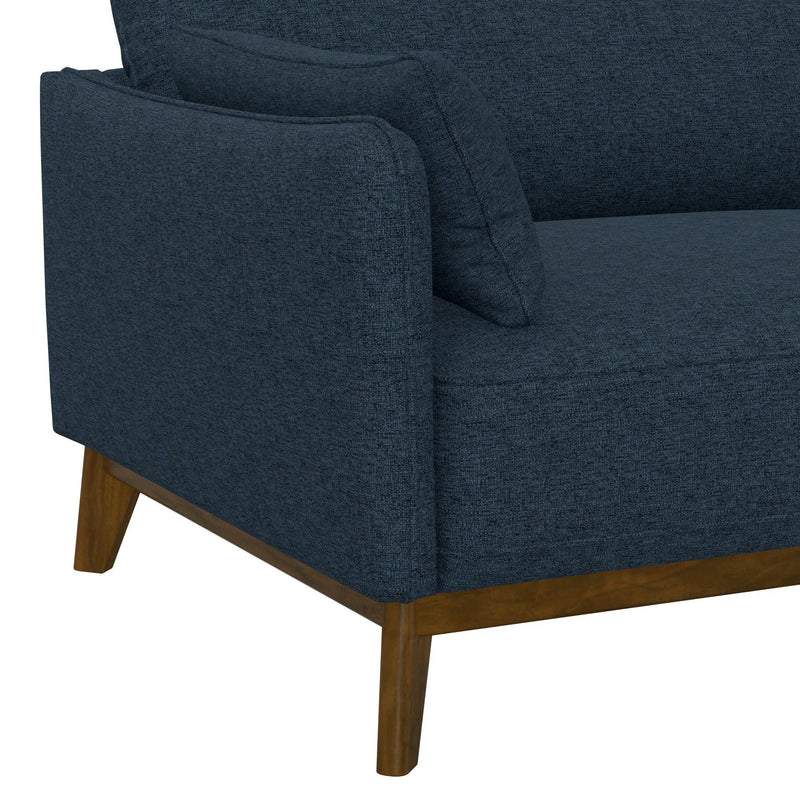 Sofa Wide With Attached Legs - Blue by HouseOfZazla