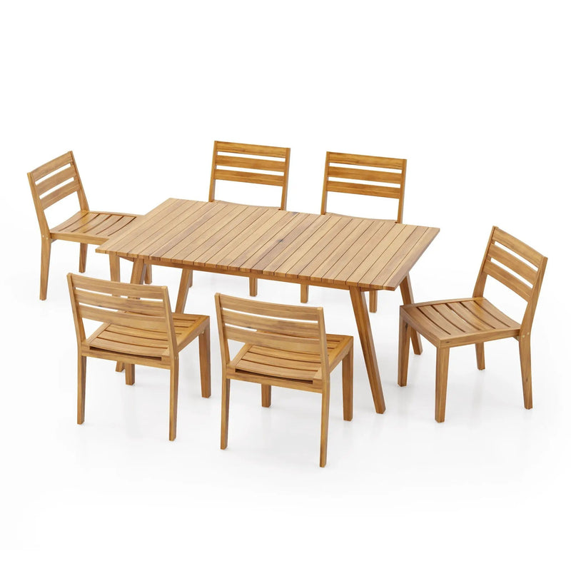 Outdoor 7 Pieces Outdoor Dining Set - Teak by HouseOfZazla