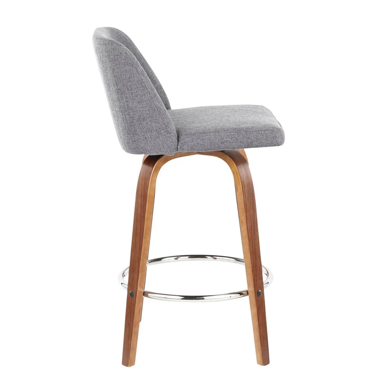 Toriano - Mid-Century Modern Fixed Height Counter Stool With Round Footrest (Set of 2) by Unique Piece Furniture
