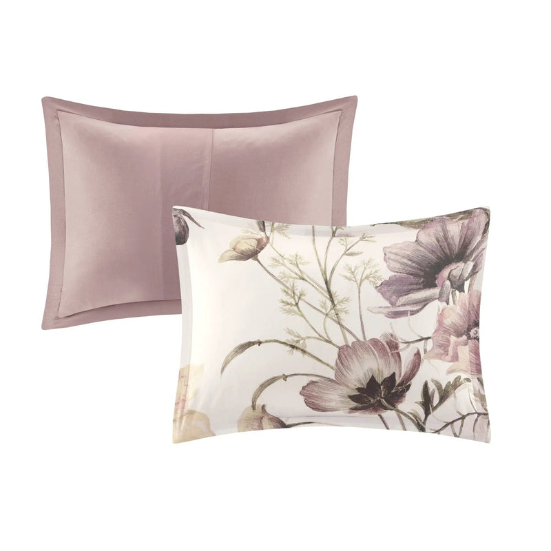 8 Piece Cotton Printed Comforter Set Blush California King by HouseOfZazla