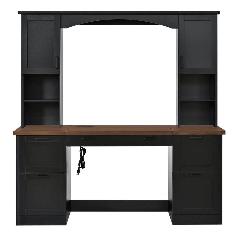 ON-Trend Farmhouse Arched Computer Desk with Hutch by HouseOfZazla