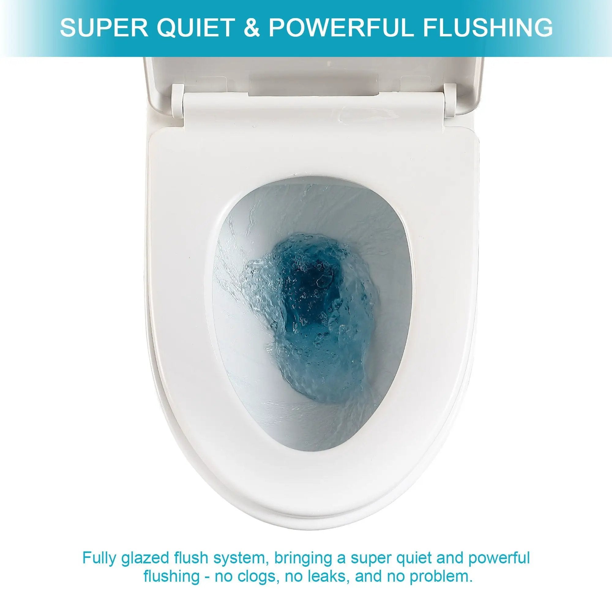 1 Piece Toilet & Dual Flush, Soft Closing Seat - White by HouseOfZazla