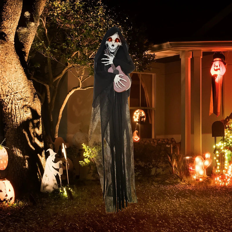 4.3' Animated Grim Reaper Guitarist with Motion and Sound Activation by HouseOfZazla