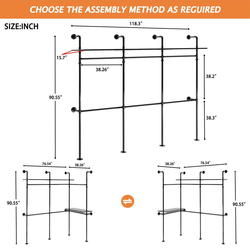 Industrial Pipe Clothing Rack by HouseOfZazla