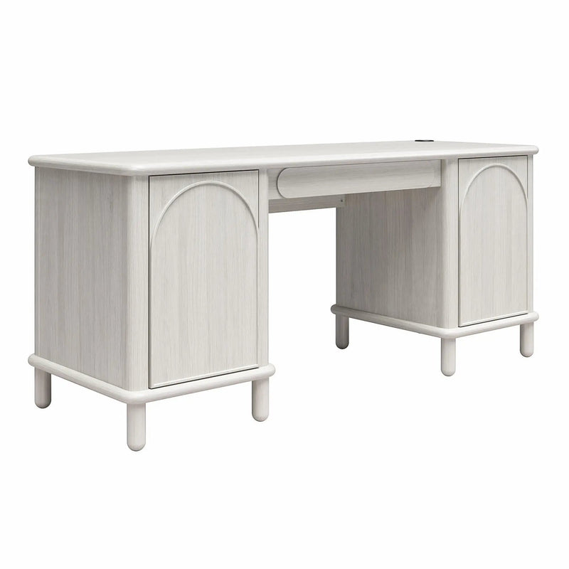Selena - Double Pedestal Desk - Rustic White by Unique Piece Furniture