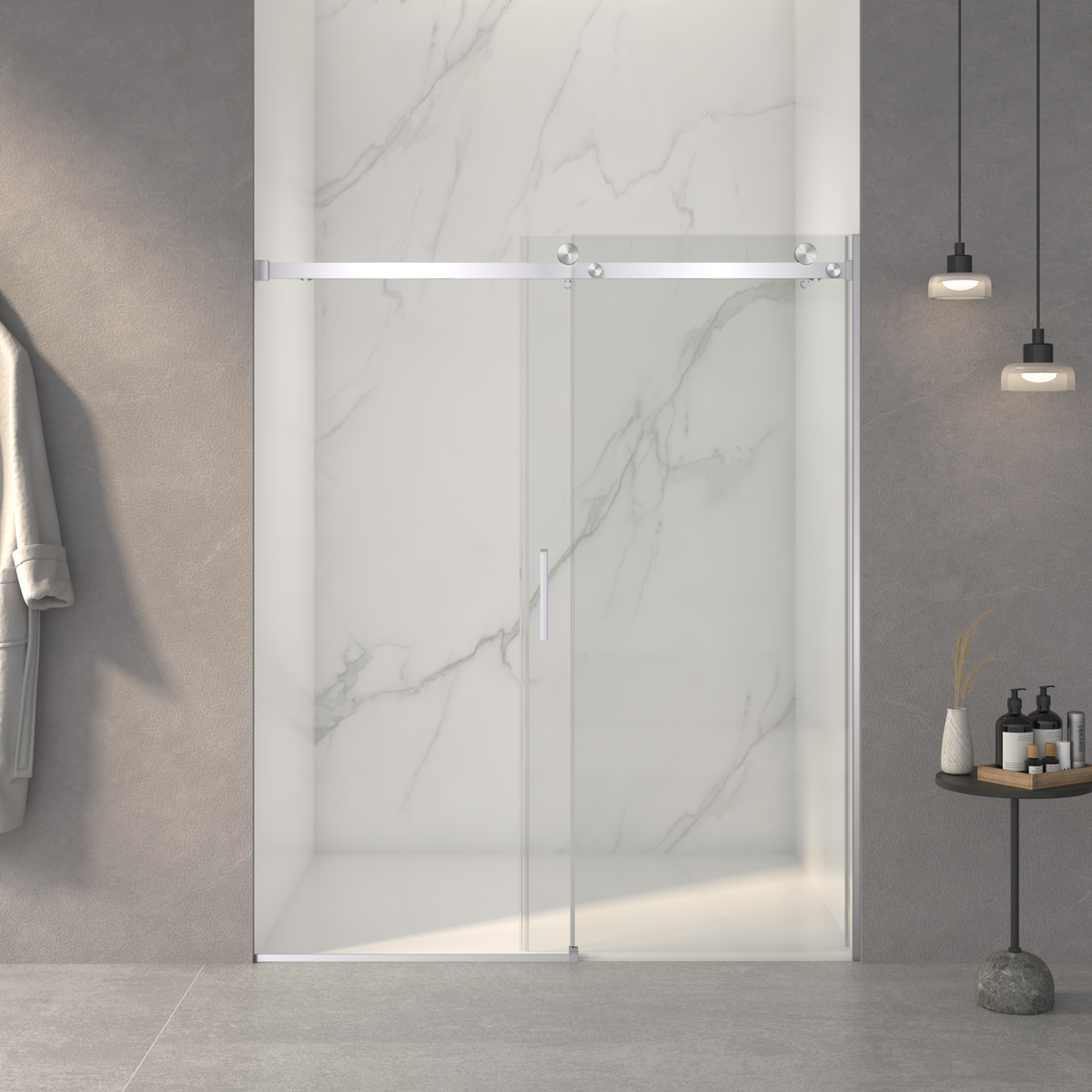 Frameless Sliding Shower Door - 56-60"W x 72"H, photo 3 of 10