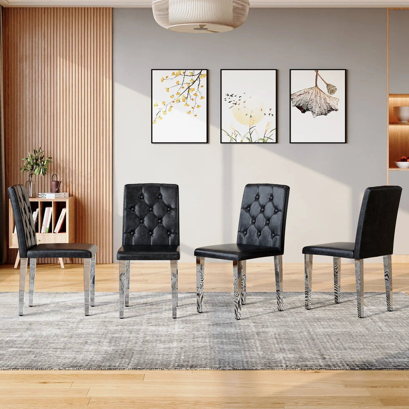 Dining Chairs With Ergonomic Buckle Backrest For Home by HouseOfZazla