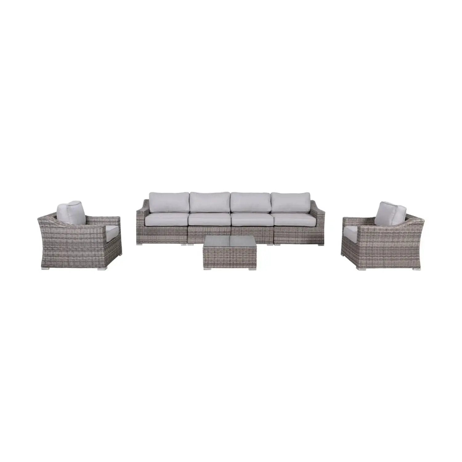 Outdoor Wicker Conversation Set With Cushions, All Weather by HouseOfZazla