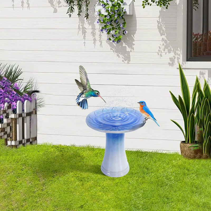 Birdbath For Patio, Garden - Blue Gray by HouseOfZazla