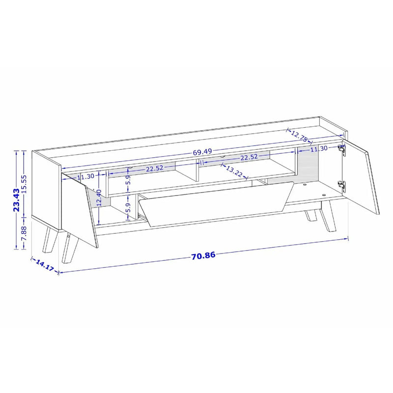 Marcus - TV Stand With 4 Shelves And Soft Close Doors by HouseOfZazla