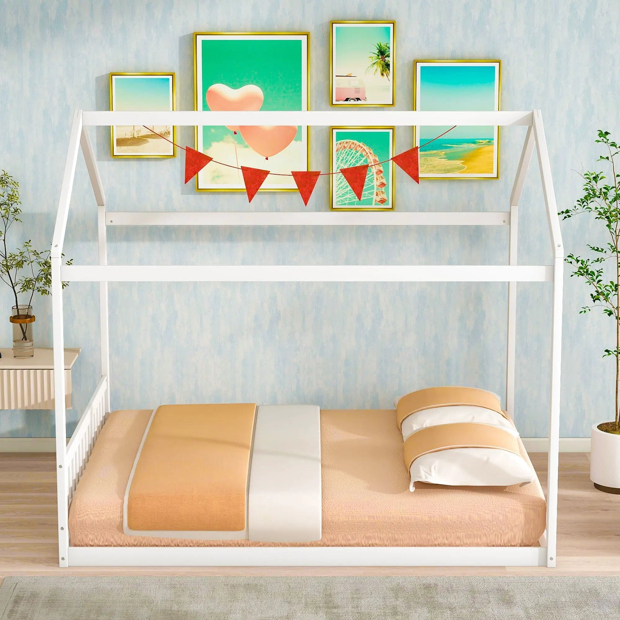 Wooden House Bed With Headboard by Unique Piece Furniture