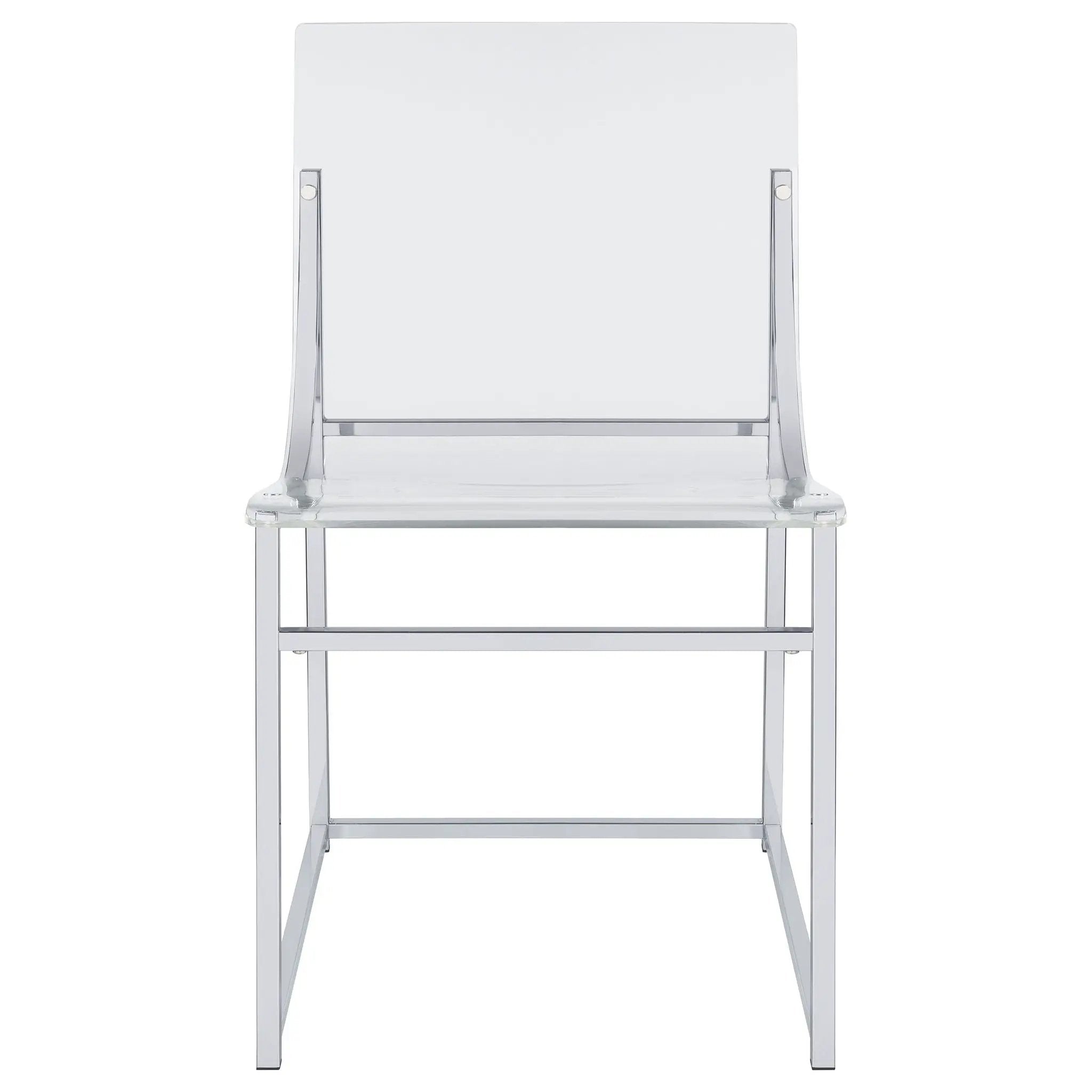 Adino Acrylic Dining Side Chair Chrome (Set of 2) by Unique Piece Furniture