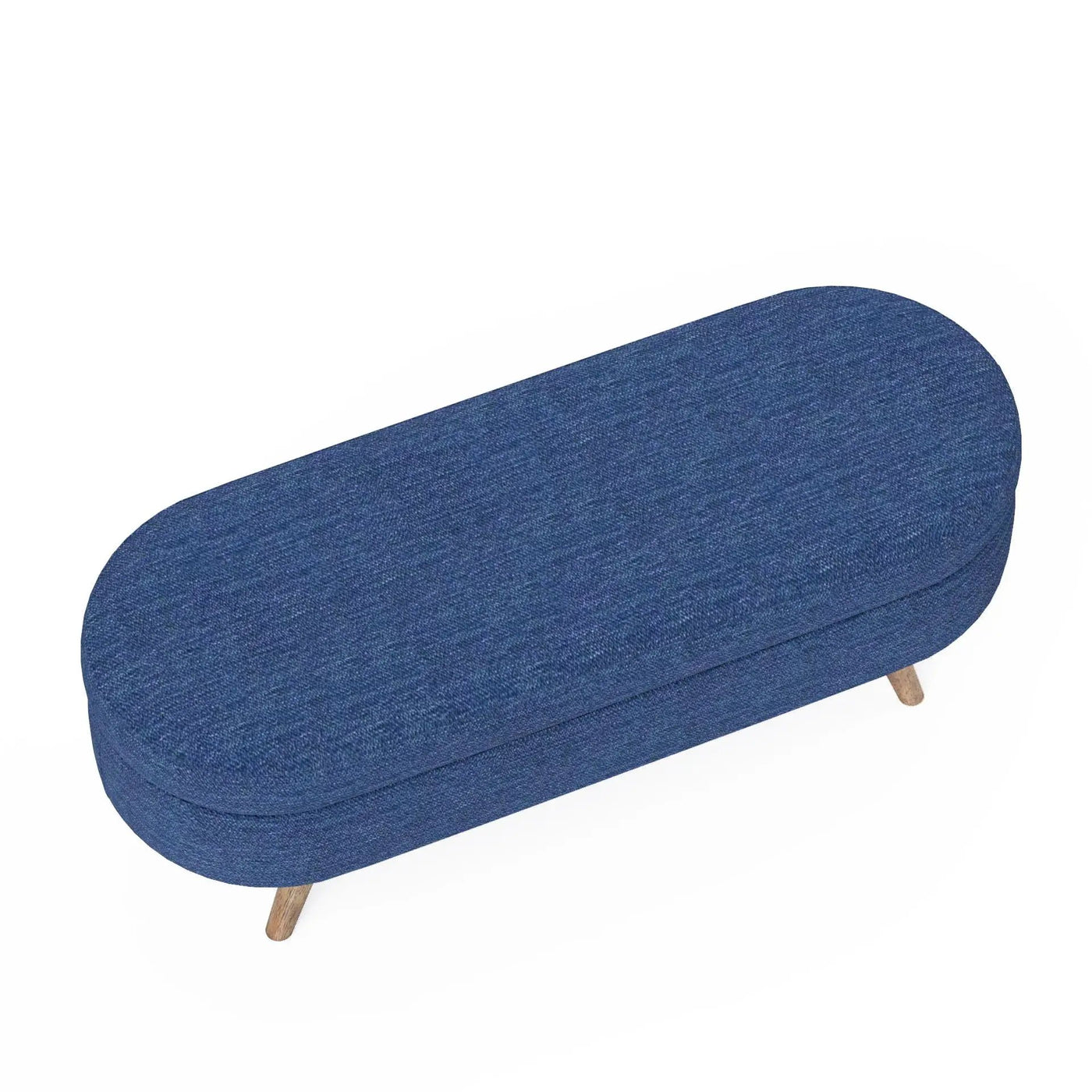 Ottoman Oval Storage Bench With Rubber Wood Legs by HouseOfZazla