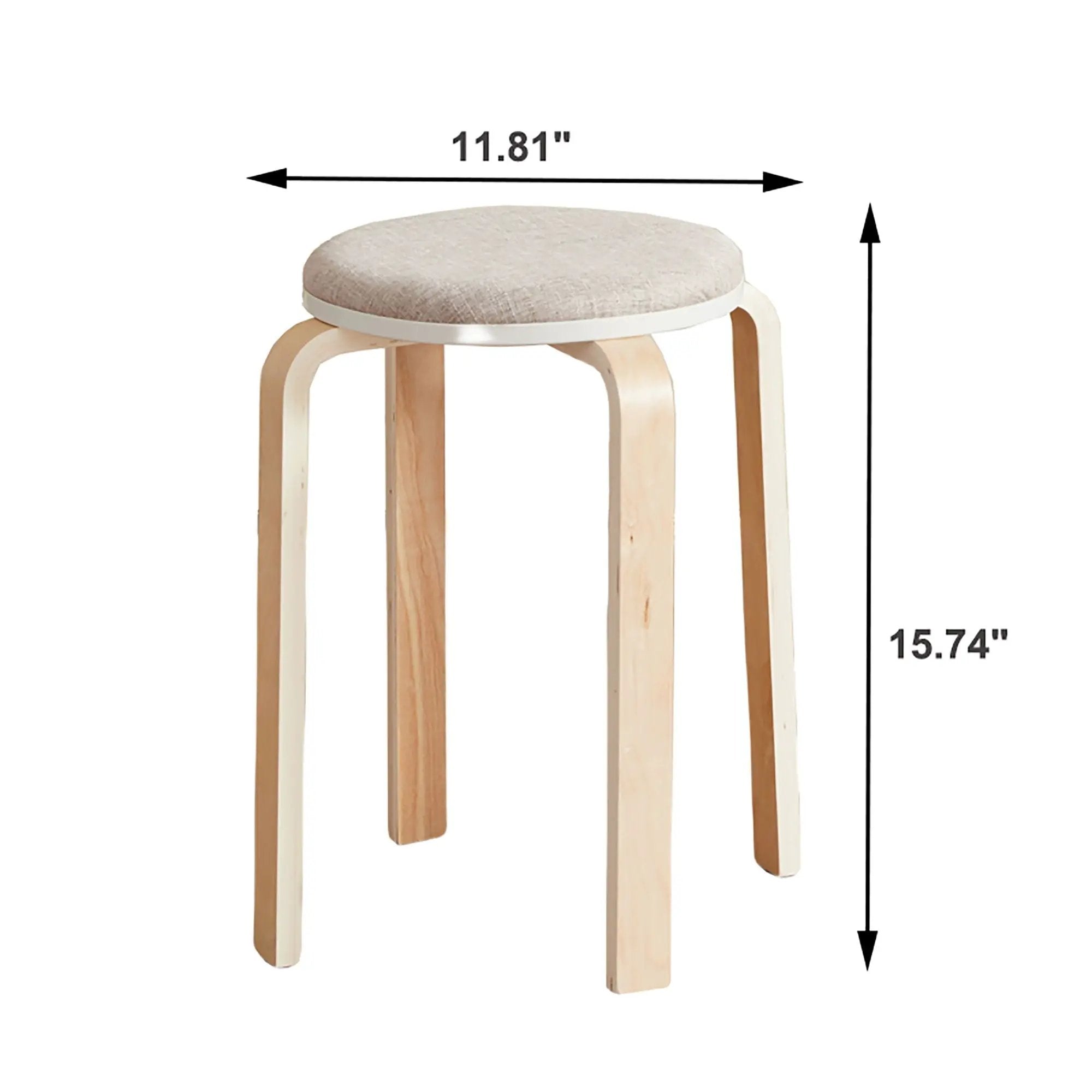Stackable Round Backless Stools (Set of 4) by Unique Piece Furniture