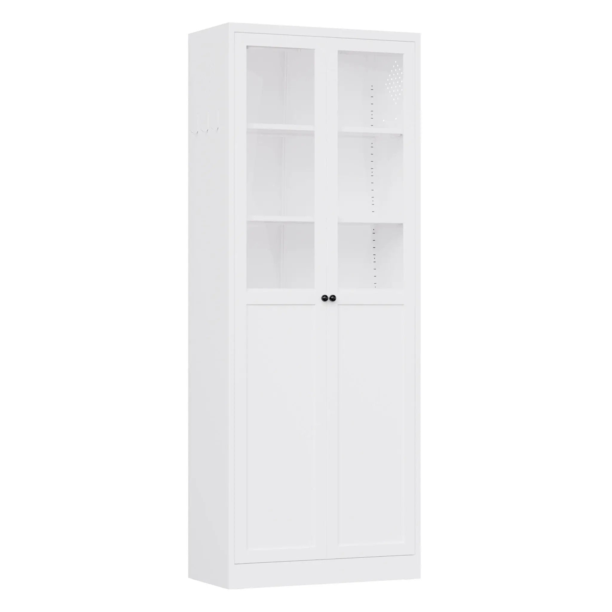 Tall Metal Kitchen Pantry Cabinet With Adjustable Shelves And Silent Magnetic Doors - White by Unique Piece Furniture